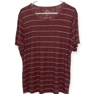 Maurices Striped Short Sleeve Shirt, Burgundy, Size 2X